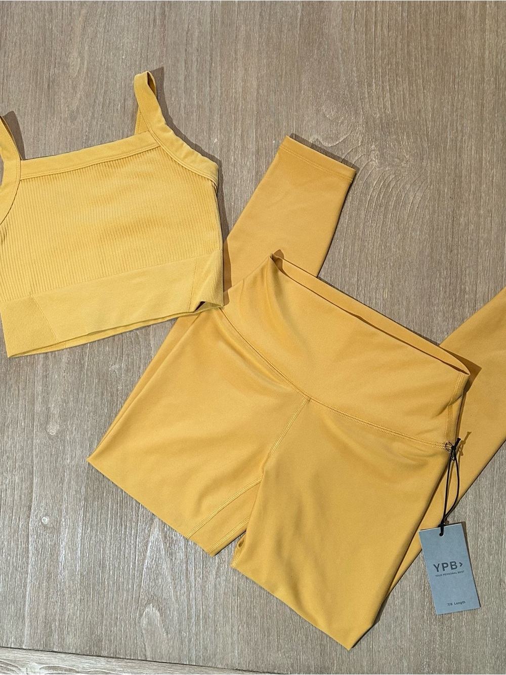 YPB by Abercrombie & Fitch 2-Piece Activewear Set butter yellow size small
